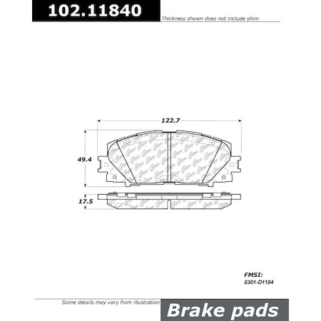 Centric Parts CTEK Brake Pads, 102.11840 102.11840